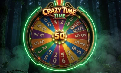 Crazy Time Gl&uuml;cksrad im Wald des WildRobin Live Casinos