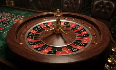 Live Roulette Tisch mit h&ouml;lzernem Rad im WildRobin Live Casino