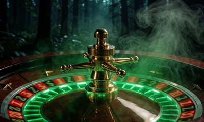 Gl&uuml;hendes Live Roulette Rad im WildRobin Live Casino